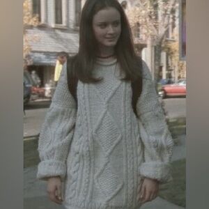 Madewell Cream Cable Knit Sweater – XS (Oversized Fit)